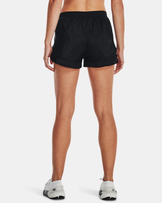 Shorts UA Woven Layered para Mujer, Black, pdpMainDesktop image number 4